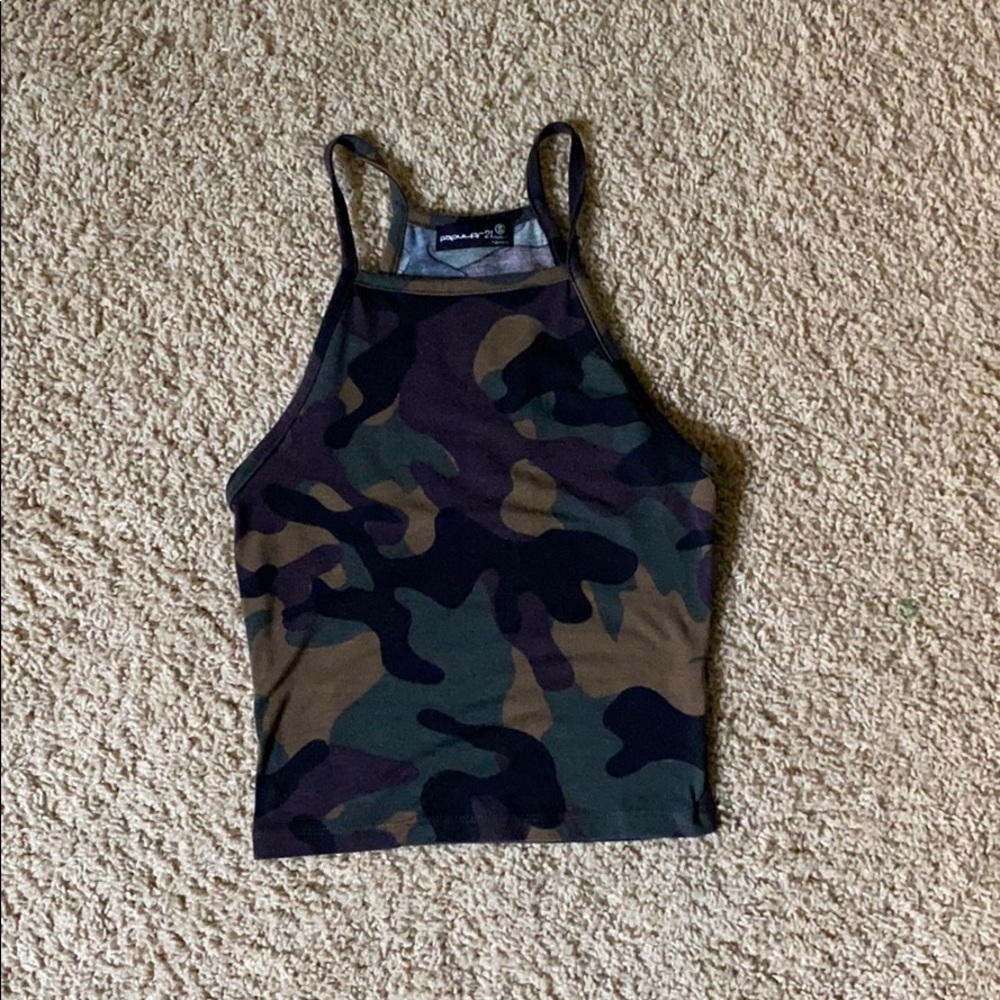 camo halter crop top